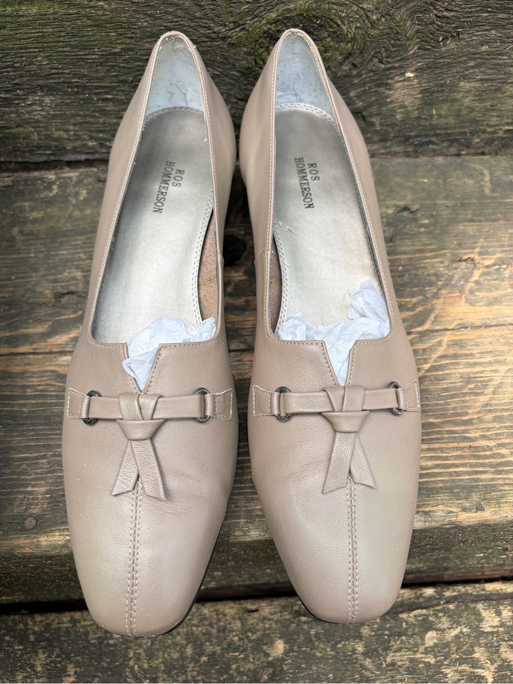 Ros Hommerson Chestnut Taupe Softy Leather Slip-On Loafers
